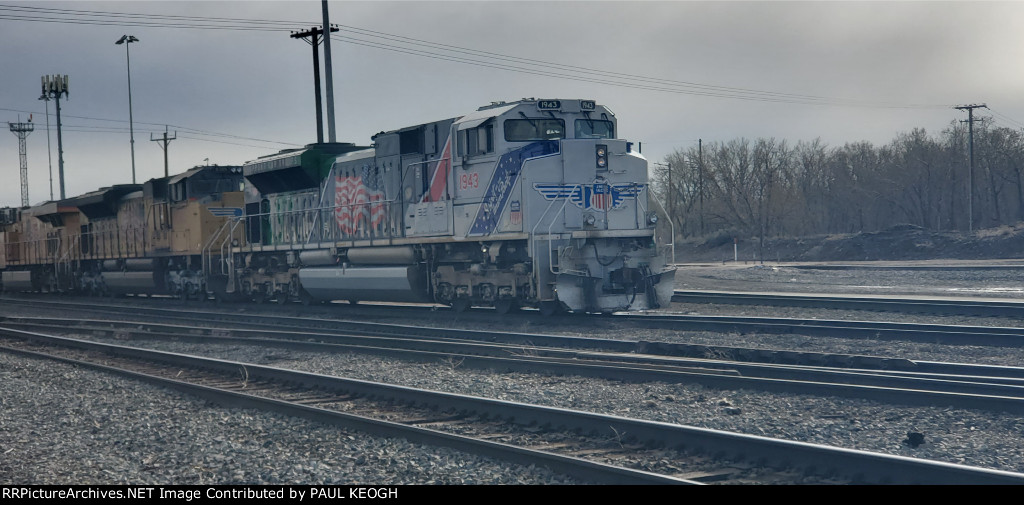 UP 1943 Returns to UP Ogden Yard as A 3rd Motor in A Light Power Consist